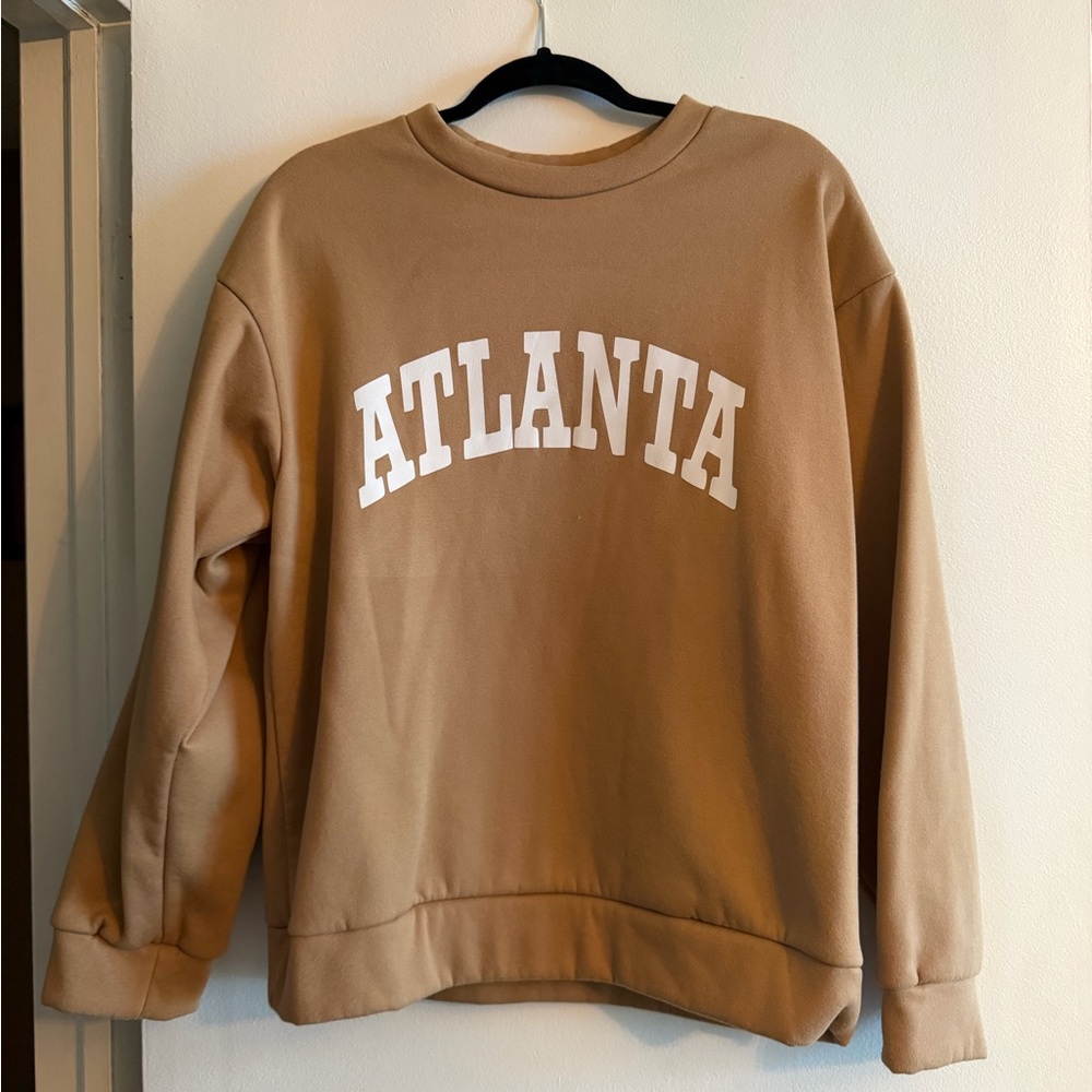 SHEIN Atlanta Beige Tan Crew Neck Sweatshirt Size Large L